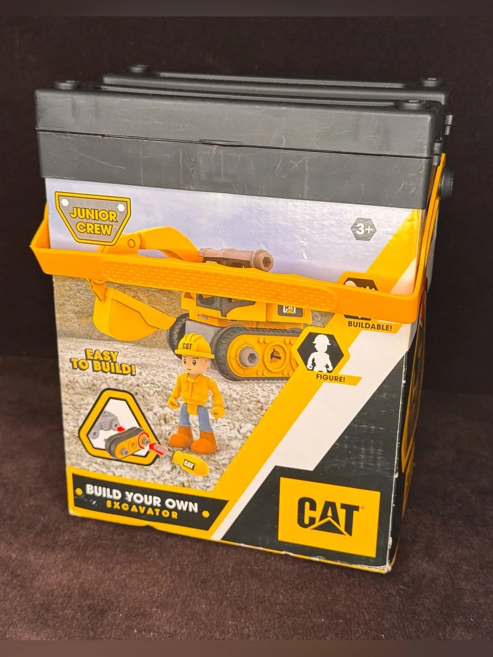 CAT Junior Crew Build-Your-Own Excavator take-apart STEM toy.